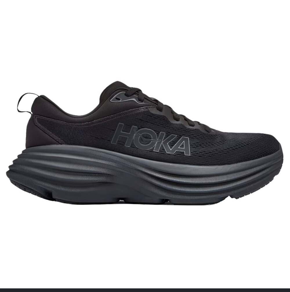 HOKA Bondi 8 Black Monochrome Men’sRunning Shoes 8.5